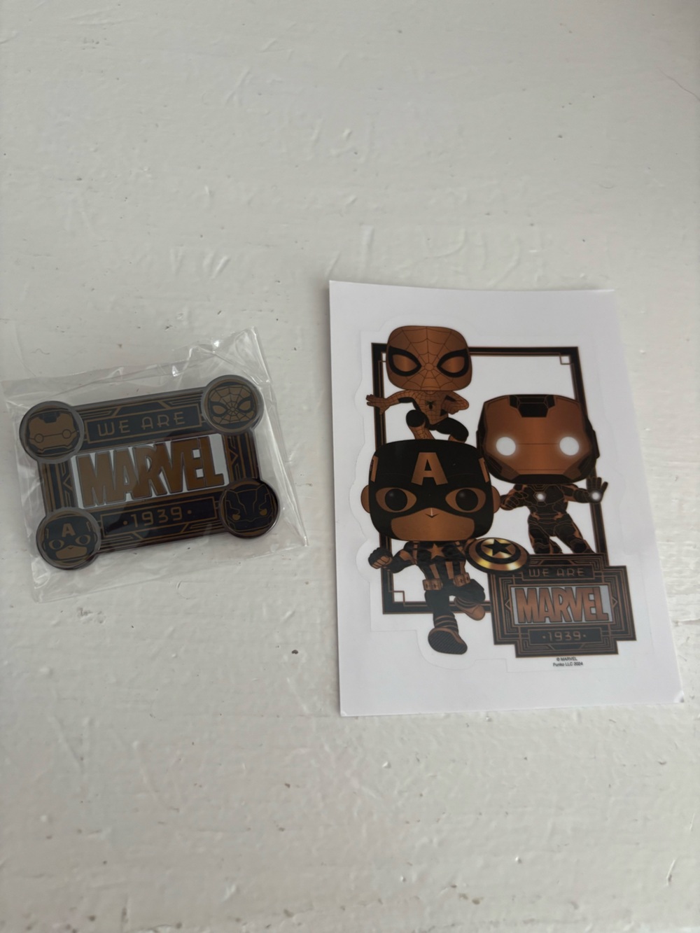 Funko Marvel Collectible Pin and Sticker bundle